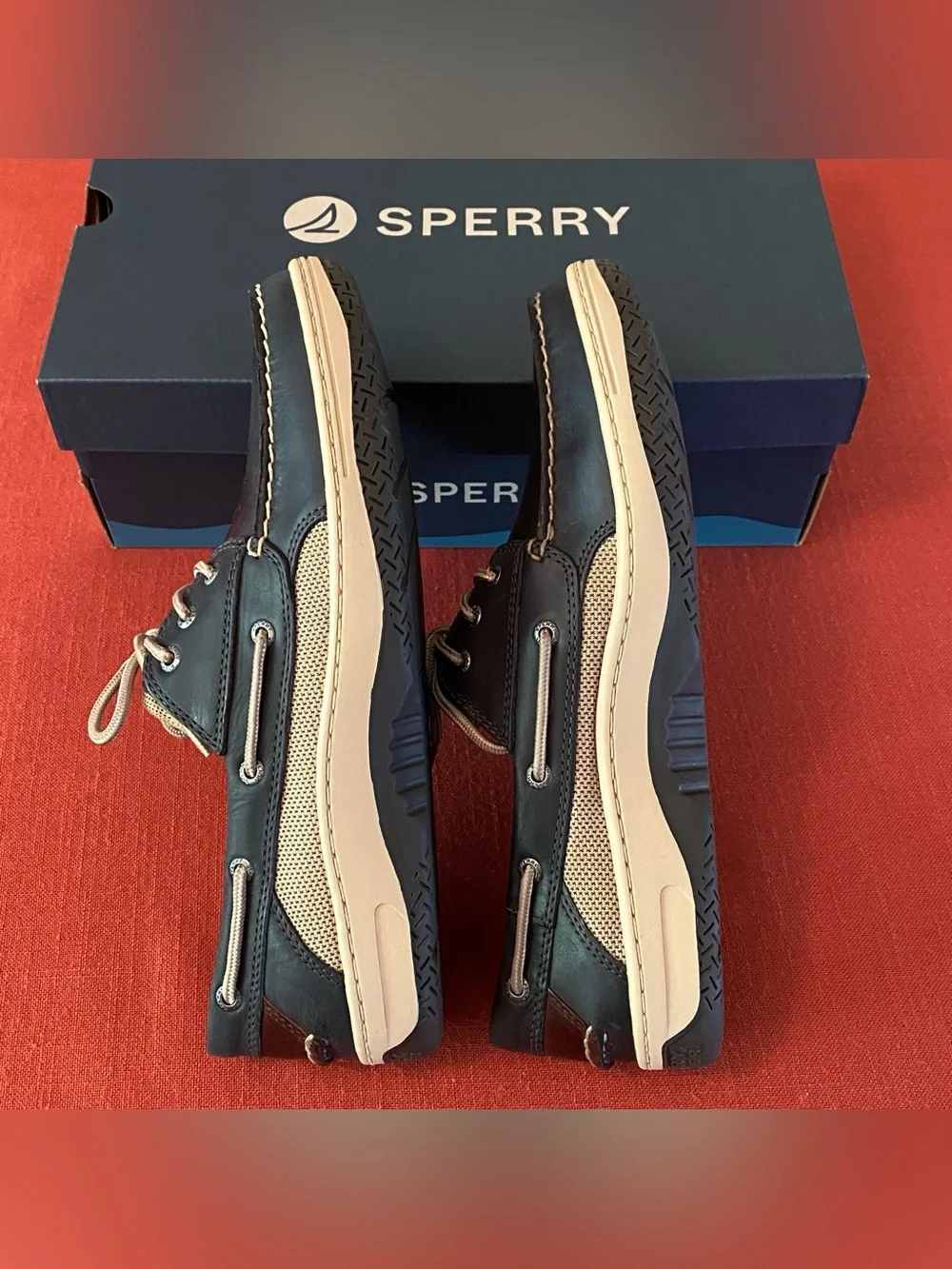 Sperry Billfish 3-Eye Pull-up Boat Shoes Navy Men’s Size US 12M
